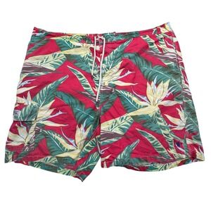 Polo Ralph Lauren Swim Trunks Mens 2XLT Red Floral Hawaiian Board Shorts Tall